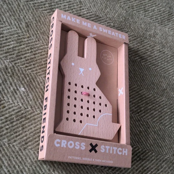 Beginner Bunny Cross-stitch Kit Rabbit By Moon Picnic, Beachwood Bunny Age 4+ - Picture 12 of 13